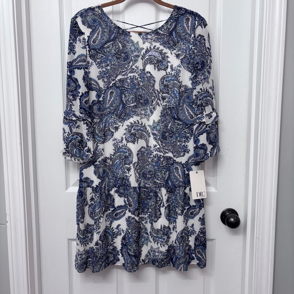 Blue Paisley Ruffle Dress | DR2 by Daniel Rainn M